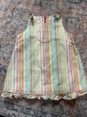 Janie & Jack 100% Cotton Dress with Ruffle Hem Size 6-12 Months